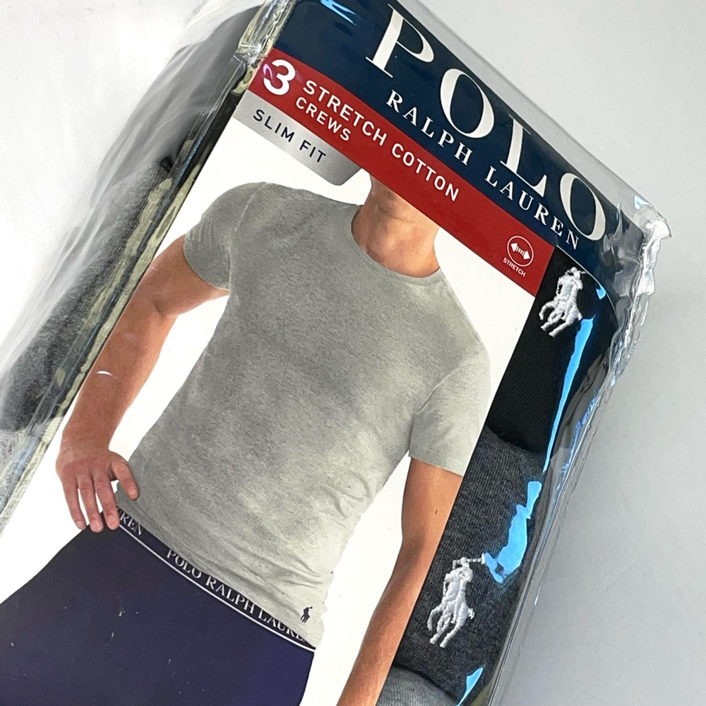 Polo Ralph Lauren Mens T-Shirt Crews Stretch Cotton Slim Fit 3 PK RWCNP3 XL New - Picture 14 of 14